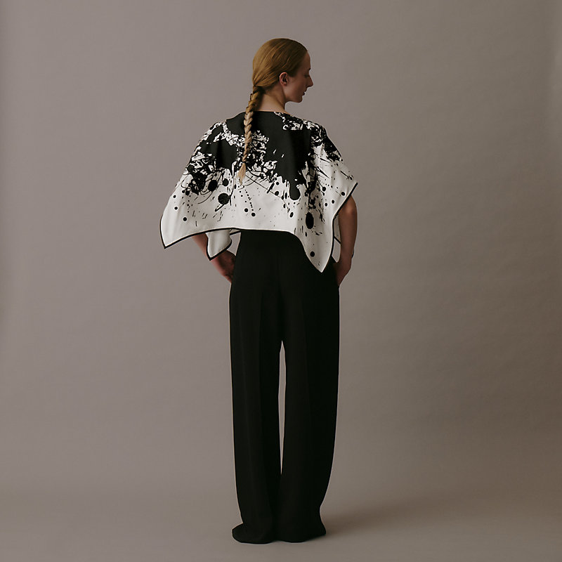 Cheval Surprise Exceptional embroidered dossard scarf | Hermès